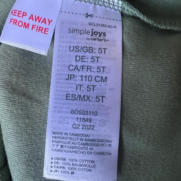 Simple Joys by Carter's 3-Piece Snug-fit 100% Cotton Holiday Pajama Set 5T NWT - Picture 10 of 10